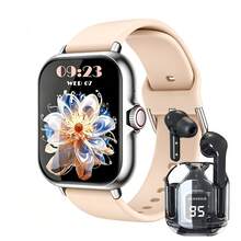 ZhiKexing Sports Smart Watch + Wireless Earbuds Combo Set, 1.83-Inch HD Display, Zinc Alloy Body, Supports Wireless Calling, Music Playback, Message Notifications, Smart Watch With Calculator, Alarm And Other Multifunction Sports Watch, Compatible With Android And IOS Systems, Fashionable And Modern Design, Ideal Gift For Men, Women, Couples Or Parents - View 6