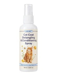 GJYC PET Cat Detangling Spray For Long Hair Cats – Keratin Leave-In Conditioner Softens & Prevents Tangles – Dematting Spray For Matted Fur, Gentle No-Rinse Formula, 3.38 Fl Oz - one-size - View 11