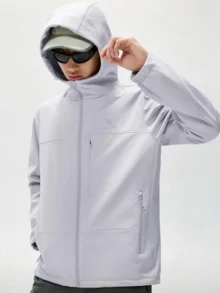 CAMEL CROWN Men's Outdoor Softshell Jacket, Anti-Static & Water Repellent Windproof Hiking Inner Layer - Glacier Gray - View 2