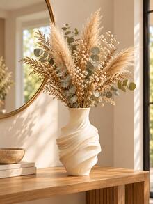 1pc Luxury Sculptural Vase, Streamlined Pleated Design, Fashion Decorative Vase, Suitable For Roses, Hydrangeas, Dried Flowers And Greenery, Modern Home Decor, Suitable For Living Room, Bedroom And Dining Table, Home Decor, Living Room Decor, Bedroom Decor - Multiple Styles - View 6