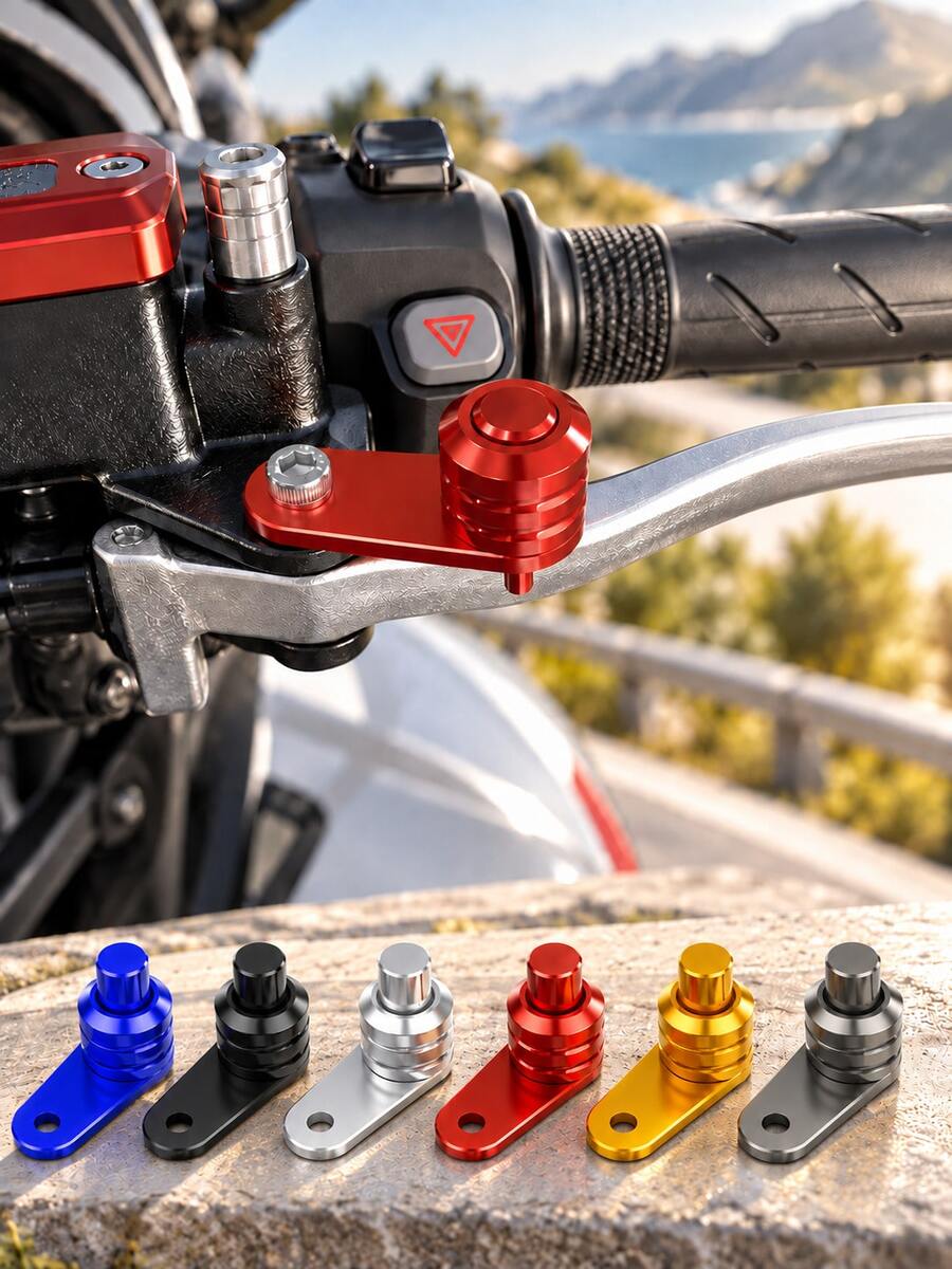 Motorcycle Brake Handle Lock, CNC Aluminum Alloy Parking Lock Bracket, Universal Brake Handle Clamp, One-Click Parking Lock Device, Suitable For Scooter, Dirt Bike, ATV Motorcycle Accessories, Handlebar Brake Support, Compact Metal Upgrade Part