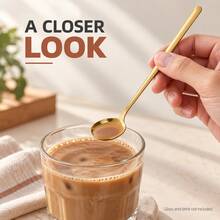4pcs Stainless Steel Dessert Spoons, Compact Long Handle Round Head Design, 3 Sizes Available, Can Stir Coffee Milk Tea, Scoop Pudding Jelly Yogurt, Elegant Tableware For Afternoon Tea - View 11