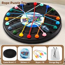 Rope Untie Challenge Puzzle Game, Colorful String Logic Toy, Brain Teaser Fidget Game For Teens & Adults, Family Party Game, Classroom Activity, Office Desk Toy, Birthday Gift, Christmas Gift, Halloween Gift, Back To School - Multicolor - View 8