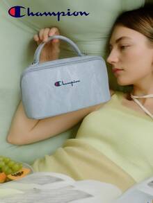 Champion Solid Color Textured Toiletry Bag, Short Trip Travel Cosmetic Organizer - Light Grey - View 4