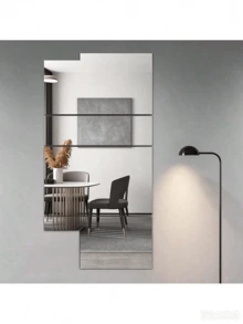 4pcs[40cm*40cm] Mirror Wall Stickers, Spliceable, Full-Length Mirror, Suitable For Bedrooms, Home Gyms, Bathrooms, Suitable For Bathrooms - Multicolor - View 1