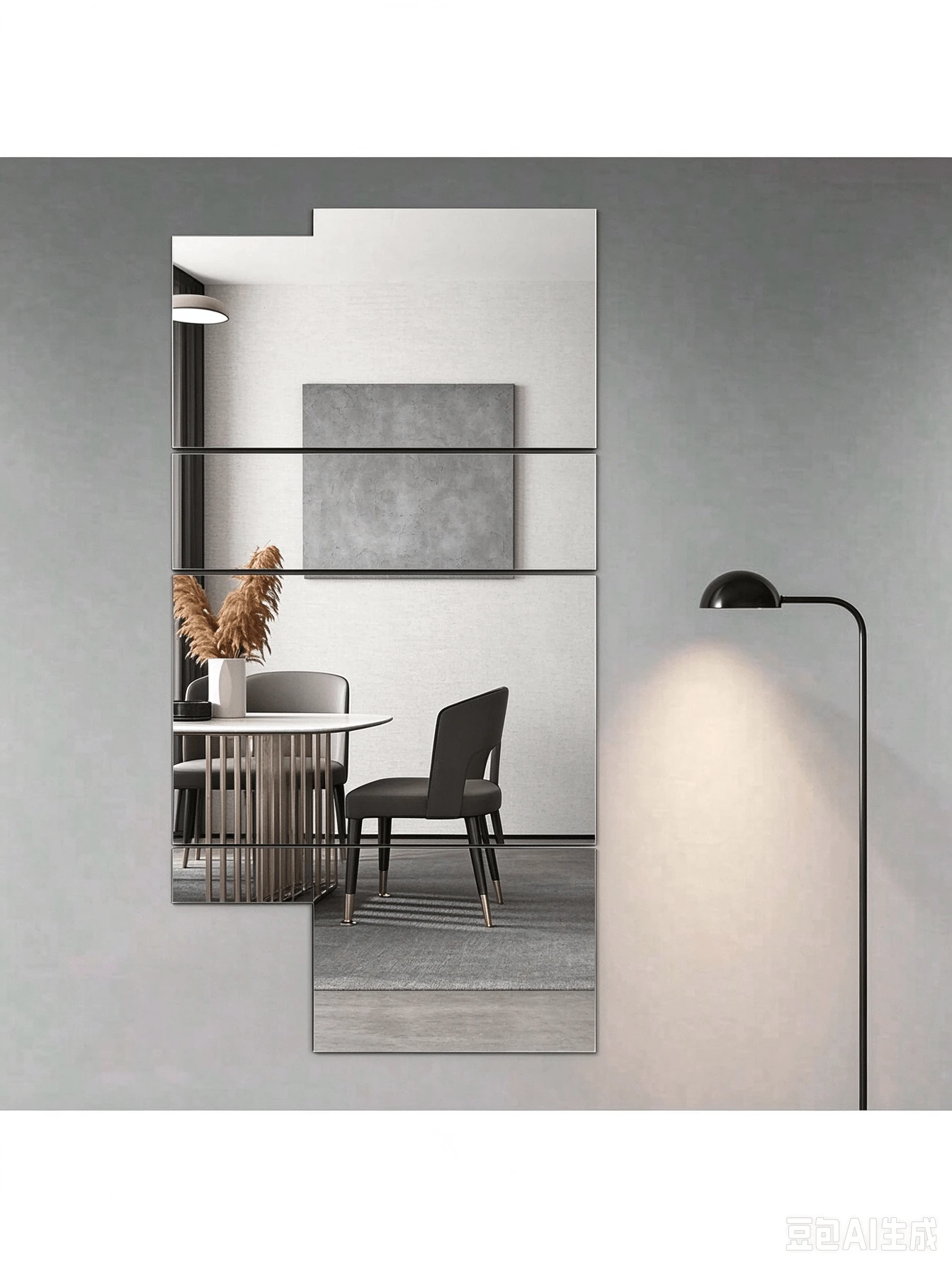 4pcs[40cm*40cm] Mirror Wall Stickers, Spliceable, Full-Length Mirror, Suitable For Bedrooms, Home Gyms, Bathrooms, Suitable For Bathrooms - Multicolor - View 1
