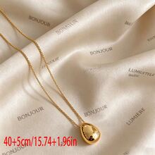 1 buah Kalung Panjang Liontin Tetesan Air, Gaya Minimalis, Cocok untuk Pemakaian Sehari-hari, Mewah, Sederhana, Serbaguna, Elegan, Aksesori Unisex - Emas - View 4