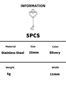 Stainless Steel Heart Padlock & Key Charms, Gold Tone Vintage Love Lock Key Pendants, DIY Jewelry Making Supplies For Bracelet Necklace Earring Craft - Lock - View 14