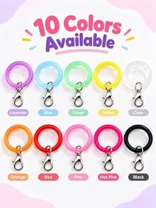 Vibrant Plastic Key Rings Easy Open Multi-Color Lightweight Lobster Clasp Key Chain, DIY Jewelry Making Bag Pendant Handmade Crafts, Detachable Key Chain Accessories, Holiday Handmade Craft Materials - Multicolor - View 3