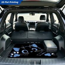 1pc Halloween Black Cat Print Car Trunk Mat, Car Interior Protection Liner, Dust-Proof Durable, Easy To Clean, Fashionable Pattern Design, Perfect For Daily Travel And Family Road Trips - A - View 3