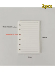 2/1pc A5/A6/A7 Loose Leaf Refill, 6-Hole Notebook, Includes 45 Sheets (90 Pages) Memo Paper, Grid Notebook Refill, Manual Refill, Loose Leaf Refill. Suitable For Student Note-Taking And Office Records. School Supplies - White - View 15