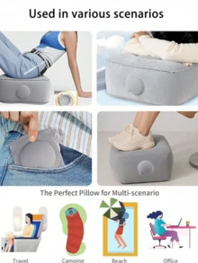 1pc Inflatable Footrest | Quick Press Self-Inflating Travel Cushion | No Air Pump Needed | Portable Foldable Footrest | Suitable For Airplane, Concert, Camping, Fishing, Outdoor - Inflatable Mat - View 8