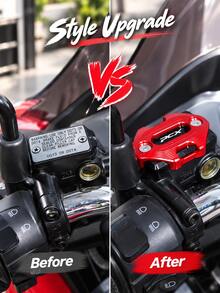 CNC Aluminum Alloy Brake Fluid Reservoir Cap For PCX125 PCX160, Motorcycle Front Brake Master Cylinder Cover, Anodized Alloy Handlebar Decorative Protective Cover, Scooter Racing Style Modification Accessory, Motorcycle Upgrade Part, High-End Styling Cover Kit - A - View 6