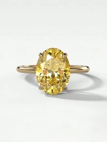 1ct/2ct/5ct Sparkling Oval Engagement Ring/Wedding Ring, Women's Promise Ring/Eternity Ring, Exquisite Jewelry Gift - Gold - View 6