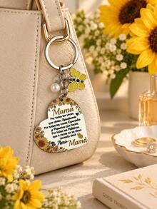 Keychain - Sunflower And Butterfly Pendant, Mother's Day Bag Charm - Multicolor - View 7