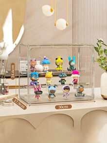 Figure Display Stand Waterproof Clear Display Case Removable Acrylic Storage Organizers Box For Action Figure For Collectibles Home Accessories Apartment Essential Office Hotel Desktop Decoration Back To School Use Holiday Essentials - Multicolor - View 15