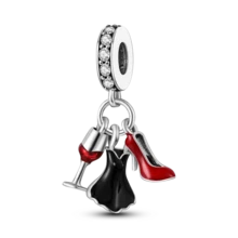 1Pc Winter Lifestyle Dangle Charm Collection Silver Color Enamel CZ Animal Fashion Daily Item Beads Charm For Bracelet Necklace Jewelry Making Gift - Silver - View 30