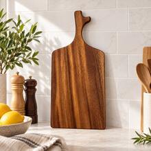 1PC Teak Wood Cutting Board Cheese Board Cheese Tray Bread Board Steak Board Cheese Board Fruit Board Cheese Tray, Suitable For Kitchen Meat, Cheese, Bread, Vegetables And Fruits, Kitchen Utensils, Home Dormitory Cutting Board - Brown - View 5