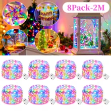 6PACK Fairy Lights, Battery Powered Flashing Indoor String Lights, 3 Flashing Modes Switchable By Button, Perfect For Home, Mason Jar Vase, Wedding Engagement, Party, Christmas Tree Decoration - Multicolor - View 9
