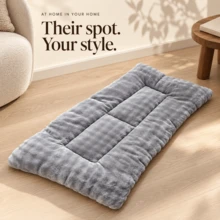 Extra Large Warm Winter Pet Bed For Cats And Dogs, Thick Plush Sleeping Cushion, Indoor Dog Bed And Cat Bed For Floor Or Sofa, Multiple Sizes For Small Medium And Large Pets - Grey - View 10