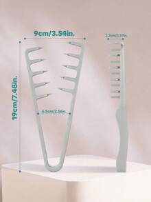 2pcs Wide Tooth Hair Comb Set - Unisex, Ideal Tool For Creating Voluminous Curls. Textured Handle Suitable For All Hair Types. This Styling Comb Can Lift Hair Roots, Help Men Create Voluminous Styles And Cover Split Ends; Also Suitable For Bangs Styling. Suitable For Daily Use, Business Travel, Outings And Office Use. - Multicolor - View 5