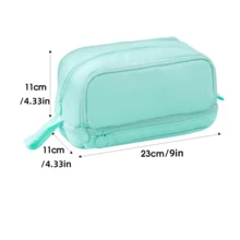 1pc Customized Embroidered Makeup Bag, Semi-Transparent Visible Makeup Bag, Solid Color Personalized Makeup Bag, Skincare Storage Bag (Cosmetics Not Included) - Multicolor - View 6