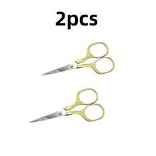 1pc Stainless Steel Embossed Beauty Eyebrow Scissors - Gold - View 10