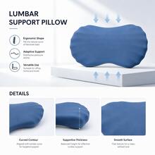 Ergonomic Wave-Shaped Lumbar Support Pillow, Soft Memory Foam Back Cushion, Suitable For Office Chair, Car Seat, Sofa, Bed Back Support - Wavy Lumbar Support - View 2