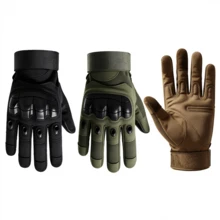 ROXF 1 Pair Of Unisex Full-Finger Tactical Protective Gloves; Hard-Shell Finger Protection, Slip-Resistant, And Abrasion-Resistant; Suitable For Outdoor Cycling, Hunting, And Training; Adjustable Wrist Straps - Brown - View 2