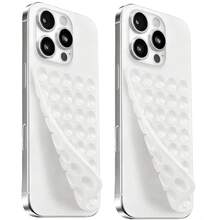 2入矽膠雙面吸盤手機支架，強力吸附黏性手機握把，相容 iPhone，免持自拍與錄影手機配件支架 - 2pcs透明 - 查看 12