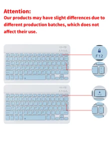 Polka Dot Pattern Keyboard Protective Case, Compatible With Samsung Galaxy Tab, RedmiPad Se, With Detachable Wireless Bluetooth Keyboard (150mAh) And Pen Slot, Unique Design - View 10