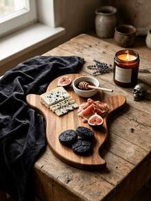 1pc Halloween Themed Wooden Cutting Board, Ghost/Gravestone Shaped, Double-Sided Reversible, Suitable For Fruit, Cheese, Cold Cuts And Appetizer Preparation And Serving, Perfect For Halloween Party And Home Decor - Natural Wood Color - View 5