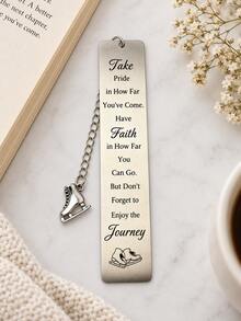 Ice Skate Metal Bookmark Inspirational Quote Book Mark Charm Book Lovers Gift - Multicolor - View 3