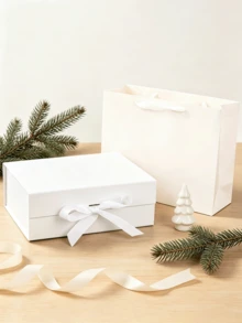 Gift Bag Solid Color Gift Packaging Box, Birthday Party Gift Box DIY Foldable Double-Door Gift Box Suitable For Party Festival Gifts Saudi National Day Gift Packaging Family Gathering Wedding Wedding Favors Gift Packaging Gift Box - Multicolor - View 4