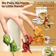 1pc-Finger Biting Dinosaur Toy, No-Hurt Design, Movable Joint Mini Dino, Pocket Size Interactive Prank Fidget Toy For Kids, Party Gift - Multicolor - View 1