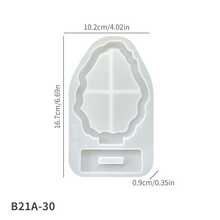 1pc Heart-Shaped Resin Mold, Handmade Transparent Card Desktop Decoration, Oval Wavy Photo Frame Silicone Mold - A - View 12