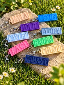 Customized Acrylic Name Keychain, Personalized Father's Day Customized Acrylic Name Keychain, Customized Letter Keychain, Customizable Bag Pendant, Birthday - Multicolor - View 4
