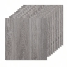 Grey Wood Look Peel And Stick Vinyl Flooring Planks, Self-Adhesive Waterproof Floor Tiles, Easy Install Removable PVC Flooring, Wear-Resistant DIY Floor Covering For Bedroom, Kitchen, Rental Home - Square Floor Tiles - View 7