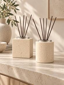 Wabi-Sabi Style Hollow Reed Fragrance Diffuser Bottle, Spotted Texture Aroma Container, Home Desktop Decor Diffuser, Tabletop Centerpiece Ornament - Stone Aroma Diffuser Bottle - View 6