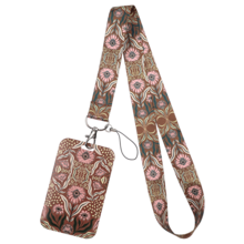 1 Piece Vintage Botanical Flower Lanyard & ID Badge Holder, Bohemian Floral Print Neck Strap, Card Protector For School Work Office, Unique Gift - Multicolor - View 13