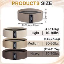 LINGPENG 3pcs Hip Resistance Bands, Non-Slip Fabric Hip Training Bands, 3 Resistance Levels (Light, Medium, Heavy), Stretchable Fitness Bands, Suitable For Hip And Leg Training And Home Workout - Multicolor - View 4