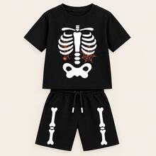 Tween Boys T-Shirt Co-Ords - Black - View 2