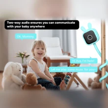Microwear Cámara S8A, Wi-Fi 2.4G, Control Remoto, Visión Nocturna, Video Bidireccional, Detección de Llanto de Bebé, Detección de Movimiento, Canción de Cuna Integrada, Monitoreo de Mascotas - Blanco - Ver 8