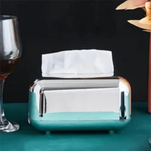1pc Luxury Vintage Electroplated Tissue Box, Creative Desktop Storage Organizer For Home Living Room - Multicolor - View 10
