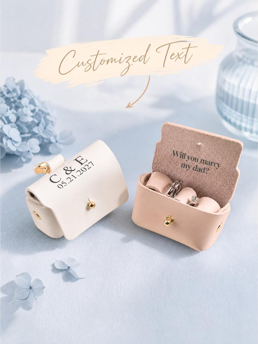1pc Personalized Dog Proposal Ring Box, Ring Holder/Ring Bag, Pet Proposal Ring Pillow, Unique Way To Express Love, Couple Gift, Gift For Her, Forest Tone - Multicolor - View 1