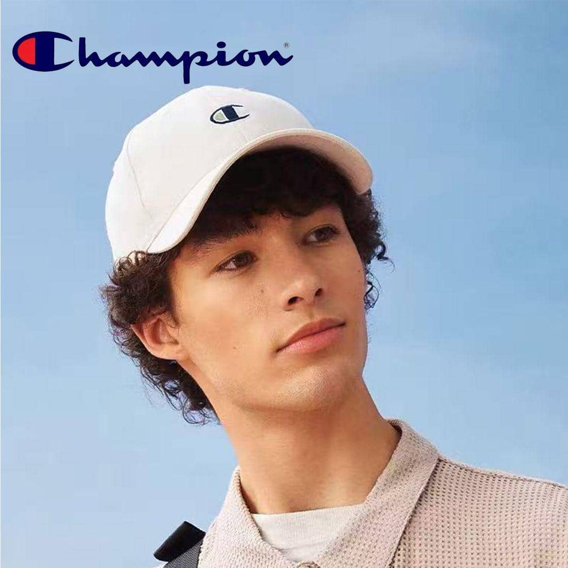 Champion 素色細條紋棒球帽，極簡休閒防曬鴨舌帽，中性款 - 藍色 - 查看 4