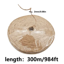 150m/300m 2mm Jute Rope Round Coil, Suitable For Handicrafts, Gardening, Gift Wrapping, Wedding Decoration, Packaging Materials, Christmas Knitting, Tassel Decoration - C-Yellow - View 9