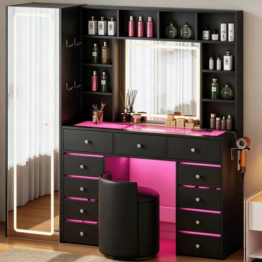 Floor & Full Length Mirrors - Black - View 1