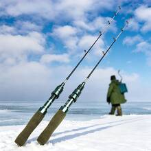 SEACHASER Ultra-Light Ice Fishing Rod Carbon Fiber 76g EVA Handle 23.6"/27.5" Winter Ice Fishing Pole - Olive Green - View 8