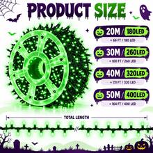 Green USB LED String Lights, Halloween Reel Fairy Lights, Spooky Green Decorative Lights For Haunted House, Porch, Window, Yard, Garden, Halloween Party And Christmas Tree Decor - Green - View 3